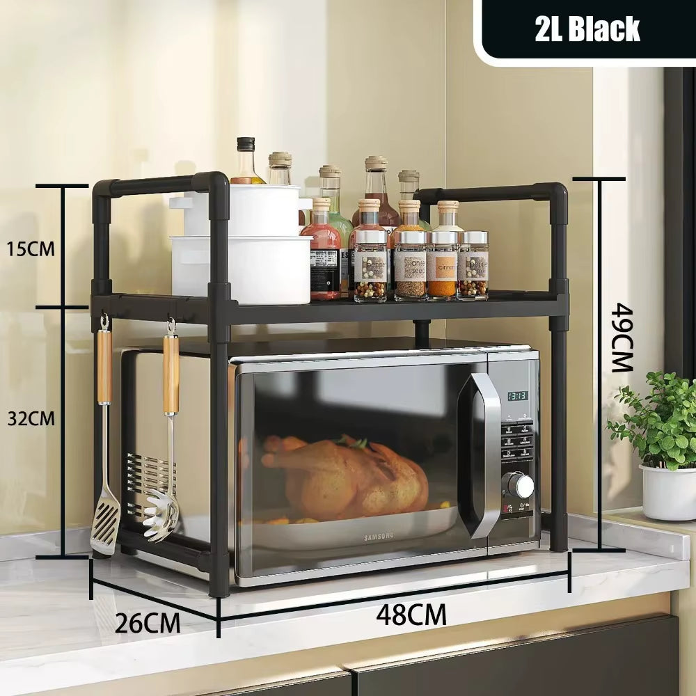 Kitchen Storage Rack Microwave Shelf Condiment Organizer Shelf Multi-Layer Simple Countertop Tidying Shelves Kitchen Accessories