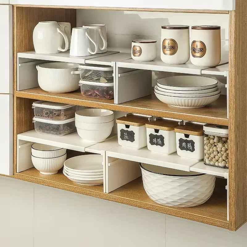 Kitchen Cupboard Organizer Retractable Cabinet Shelf Seasoning Bottle Spice Rack Dish Shelf Kitchen Accessories Storage Rack