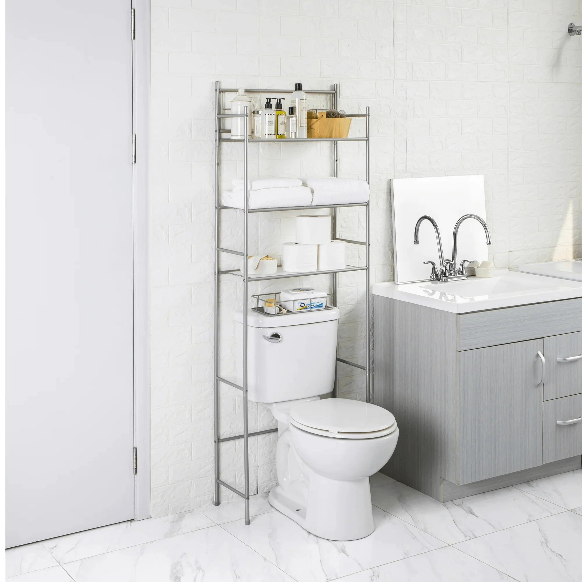 Mainstays 3-Shelf Over-The-Toilet Steel Storage Rack