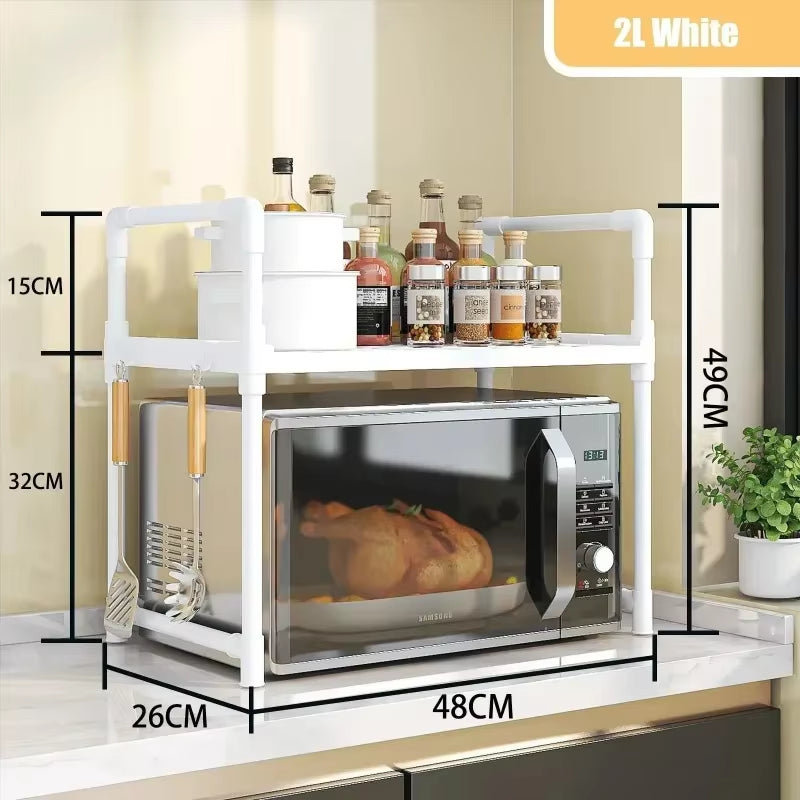 Kitchen Storage Rack Microwave Shelf Condiment Organizer Shelf Multi-Layer Simple Countertop Tidying Shelves Kitchen Accessories