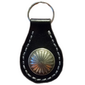 Handcrafted Leather Western Keychain - Black