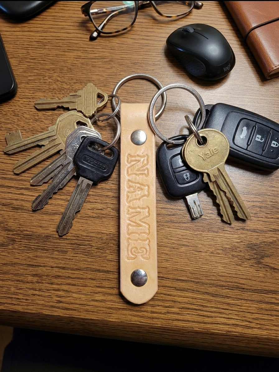 Hand-Stamped Customizable Key Fob