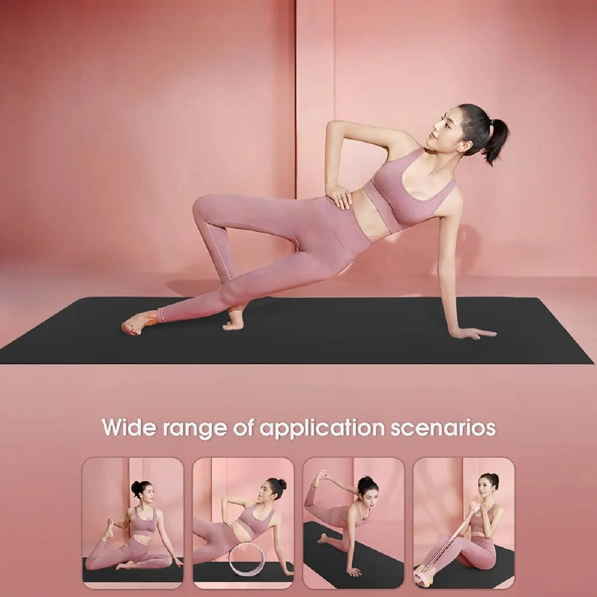 Solana Yoga Mat 4Mm Thick with Nylon Strap for Men & Women - Non Slip Exercise Mat for Home Yoga, Pilates, Stretching, Floor & Fitness Workouts