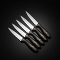 6-Piece 3Cr13 Stainless Steel Steak Knife Set with Marble-Pattern Handles